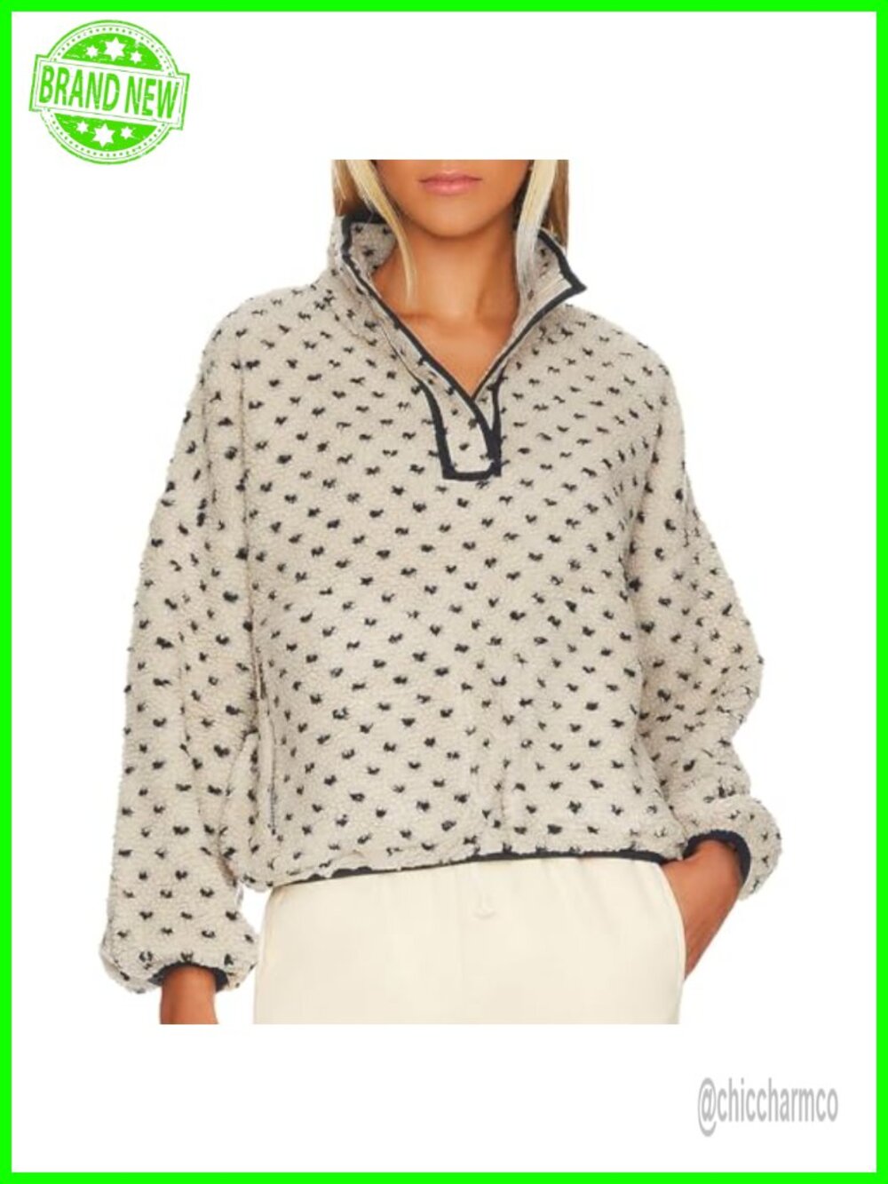 Women Fleece Sweatshirt Half Zip Vintage Hiking Jacket
